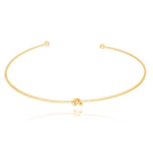 Choker Dourado Aro Nó Liso