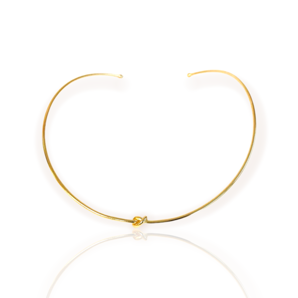 Choker Dourado Aro Nó Liso - Image 2