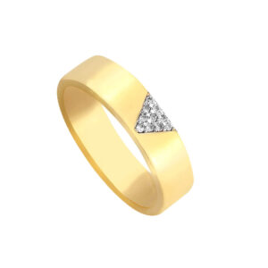 Anel Dourado Liso V Cravejado