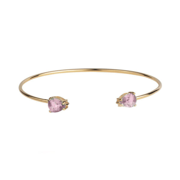 Bracelete Dourado 2 Gota Liso Ajustável - Image 3