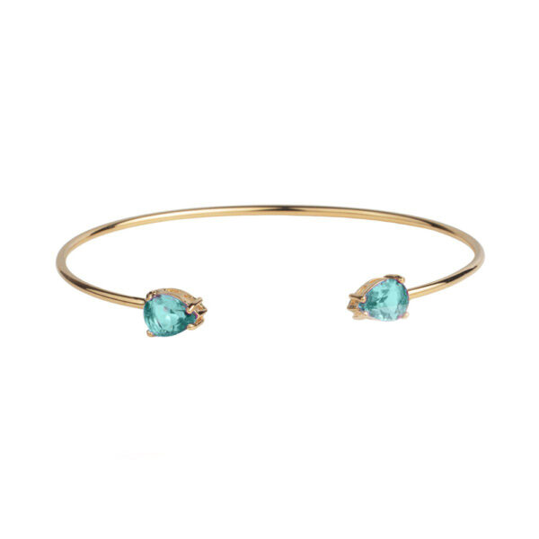 Bracelete Dourado 2 Gota Liso Ajustável
