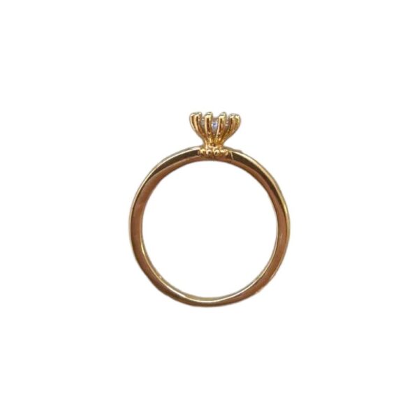 Anel Dourado Solitário Cristal Liso Fino - Image 3