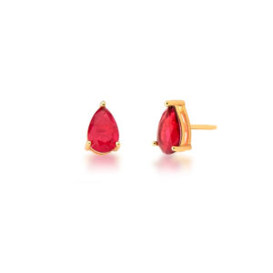 Brinco Dourado Gota Viva Magenta Leitosa